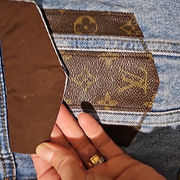 Missguided ⭐️⭐️CUSTOM⭐️⭐️ jacket With LV Patchwork - Picture 2 of 9